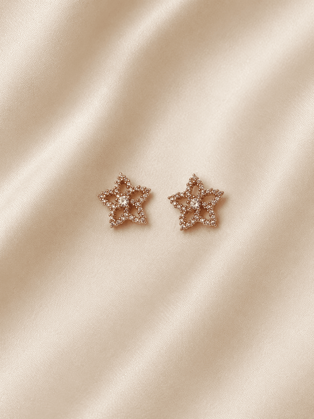 Rose Gold Star Constellation AD Stud Earrings for Women